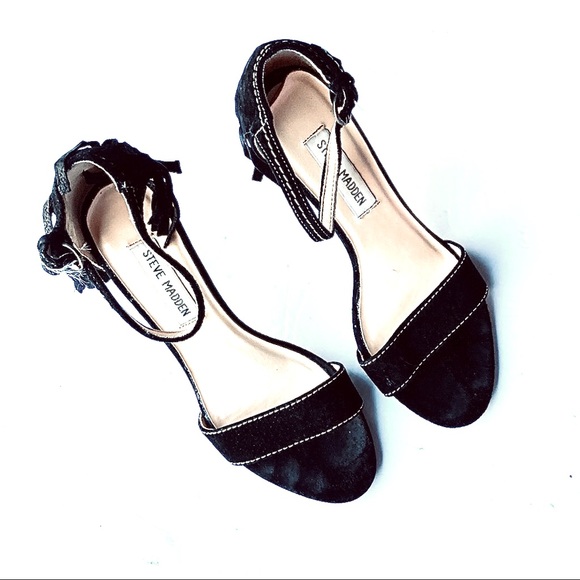 Steve Madden Black Suede Fringe Pumps Size 6 1/2 - Picture 3 of 11
